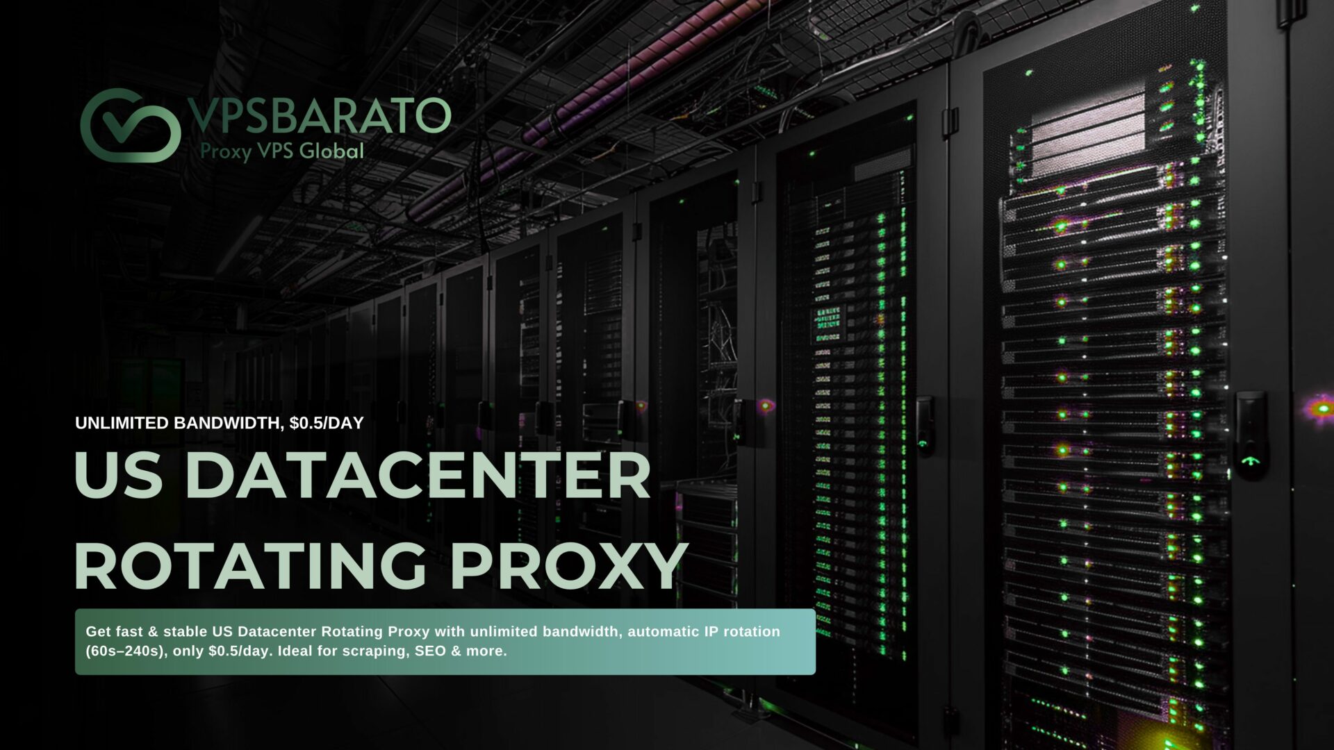 US Datacenter Rotating Proxy – Unlimited Bandwidth