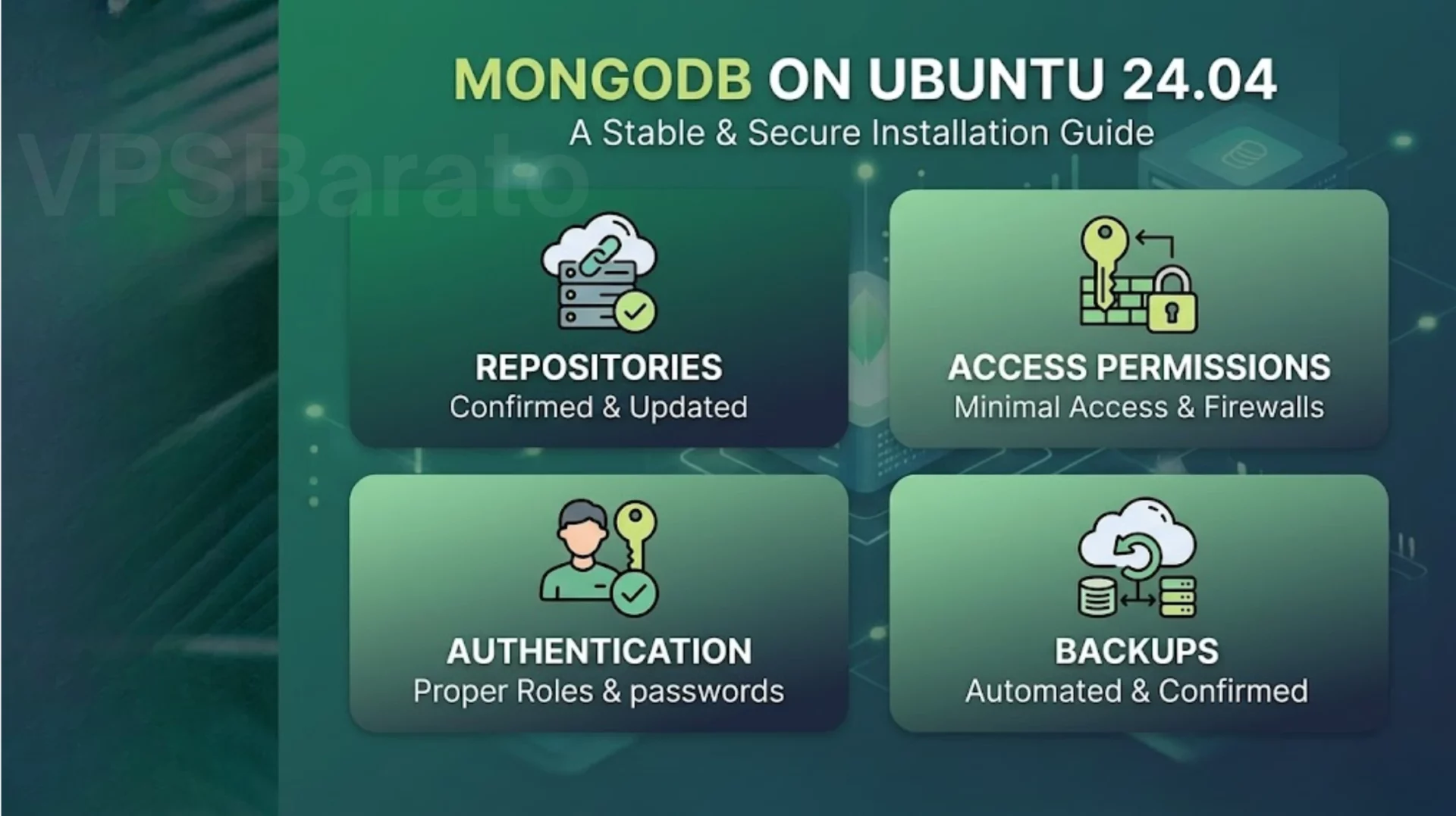 MongoDB on Ubuntu 24.04 installation guide – repositories, authentication, access permissions and backups